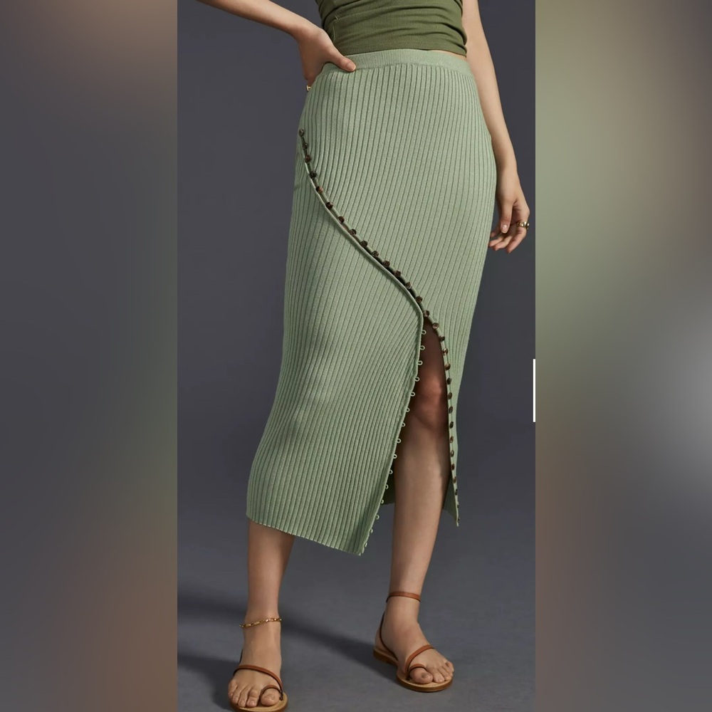 Sovere Studio Buttonfront Knit Midi Skirt